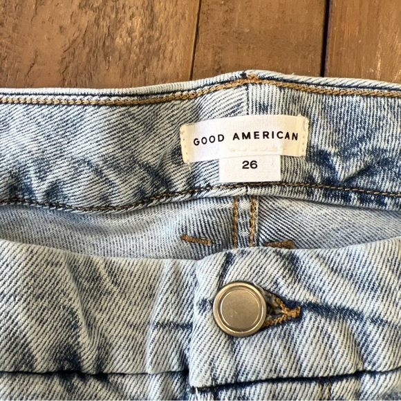 Good American Good Icon Straight Leg Jeans Plus Size 26 High Waist Light Wash - Picture 5 of 10